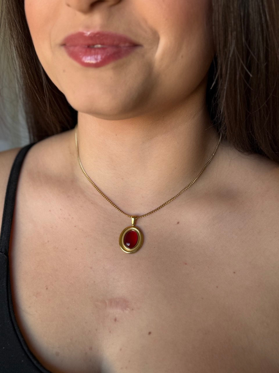 Crimson Dot Necklace